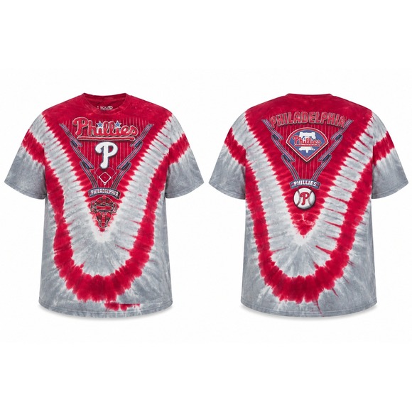 Liquid Blue Other - Liquid Blue Philadelphia Phillies Tie Dye T-Shirt Mens XXL Red Grey MLB Graphic